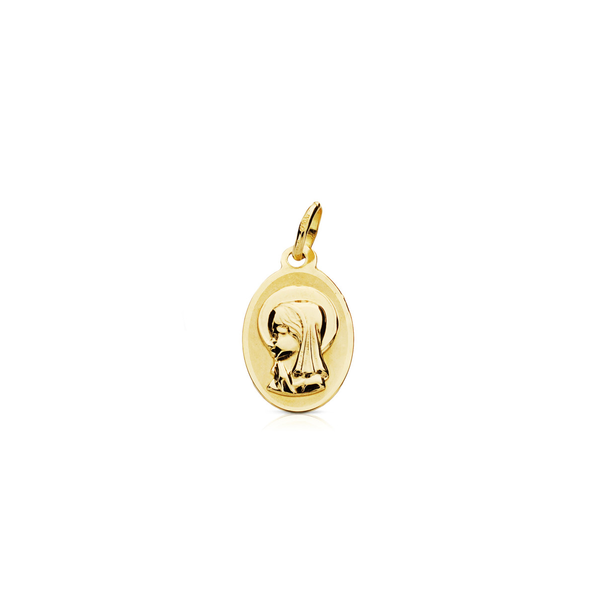 9K MEDALLA ORO AMARILLO VIRGEN NIÑA OVAL. 17X10 MM