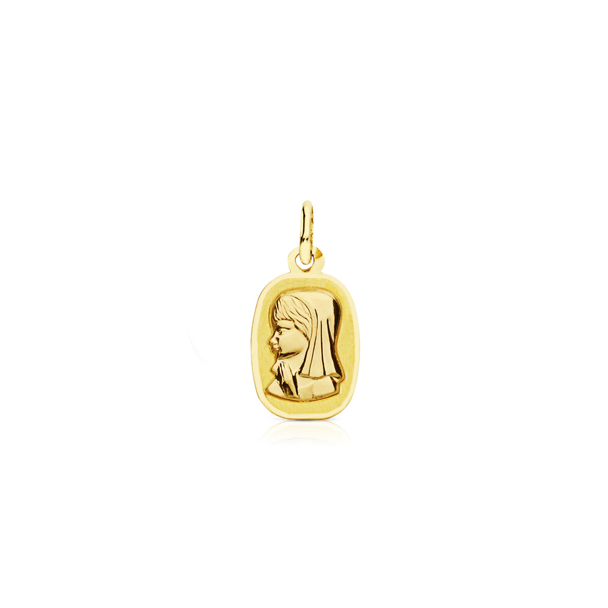 9K MEDALLA ORO AMARILLO VIRGEN NIÑA LIGERA 17X10 MM