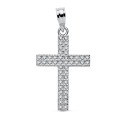 9K CRUZ ORO BLANCO CIRCONITA 19X15 MM