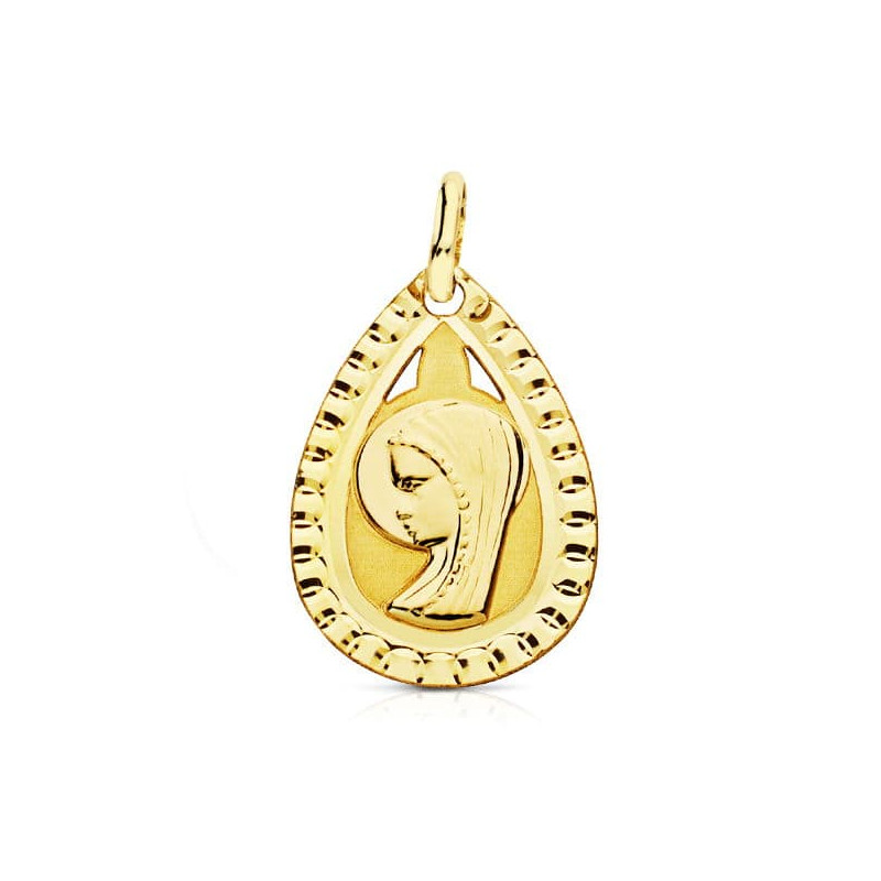 9K MEDALLA ORO AMARILLO VIRGEN NIÑA LIGERA 20X13 MM