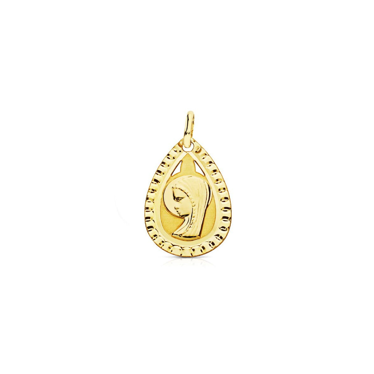 9K MEDALLA ORO AMARILLO VIRGEN NIÑA LIGERA 20X13 MM