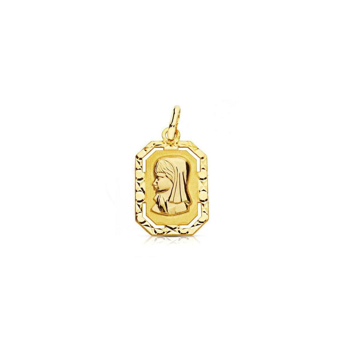 9K MEDALLA ORO AMARILLO VIRGEN NIÑA LIGERA 20X12 MM