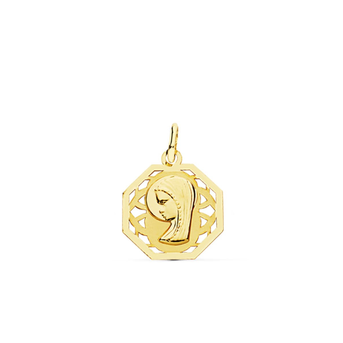 9K MEDALLA ORO AMARILLO VIRGEN NIÑA 17X14 MM