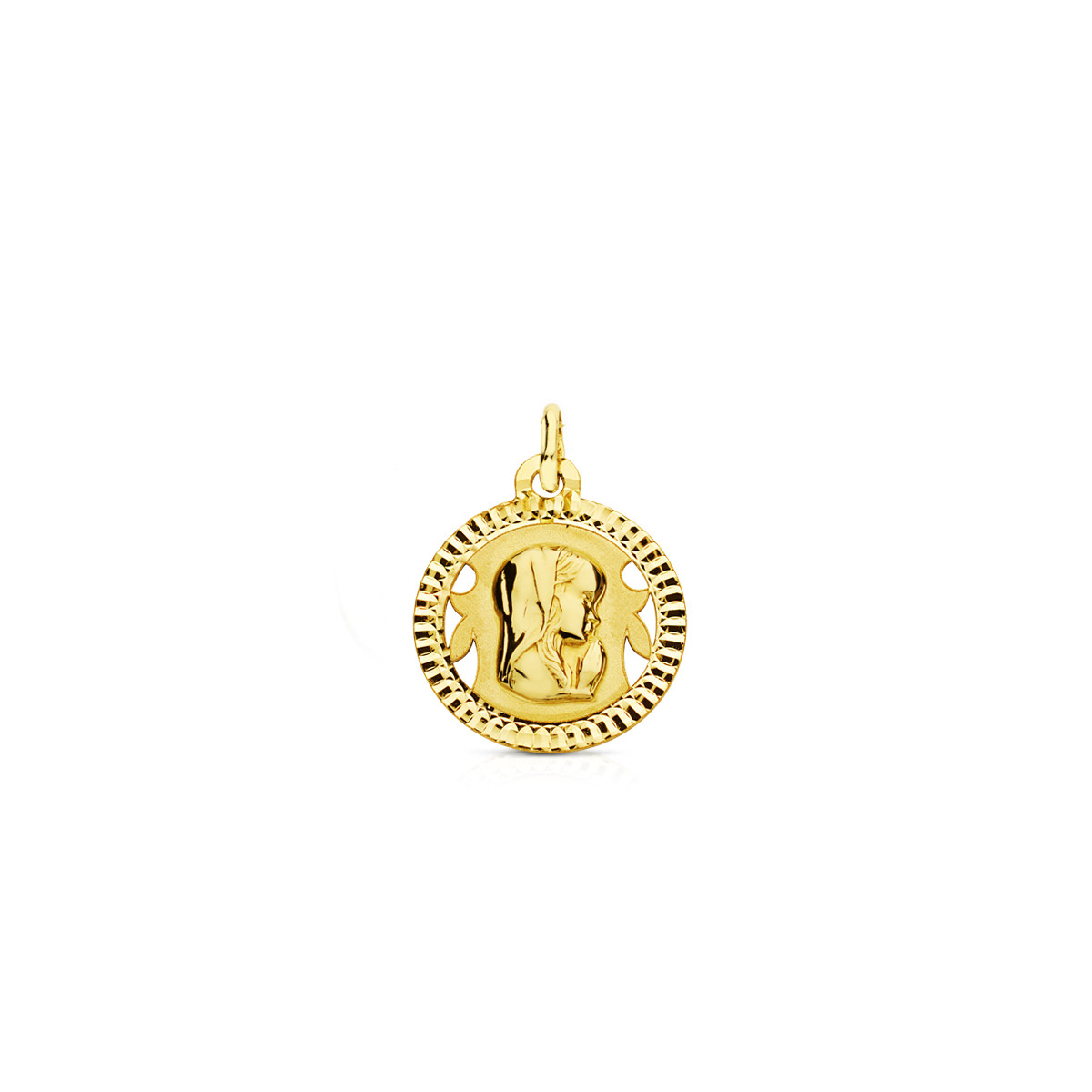 9K MEDALLA ORO AMARILLO VIRGEN NIÑA LIGERA 16 MM
