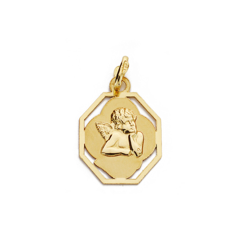 9K MEDALLA ORO AMARILLO ANGEL 9K 18X12 MM