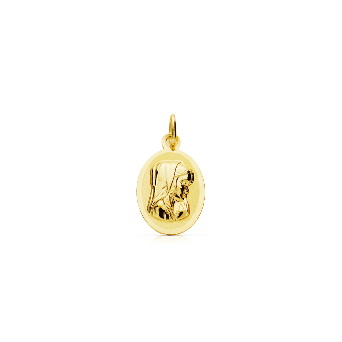 9K MEDALLA ORO AMARILLO VIRGEN NIÑA 17X12 MM