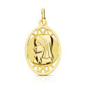 9K MEDALLA ORO AMARILLO VIRGEN NIÑA OVAL. 21X12 MM