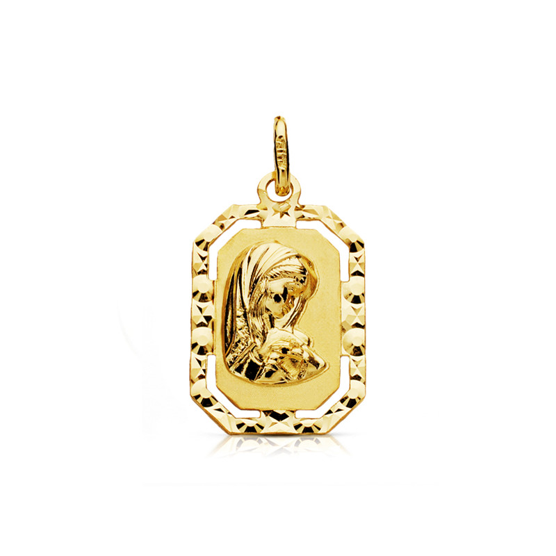 9K MEDALLA ORO AMARILLO VIRGEN NIÑA 20X12 MM