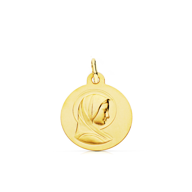 9K MEDALLA ORO AMARILLO MARIA FRANCESA 16 MM LIGERA