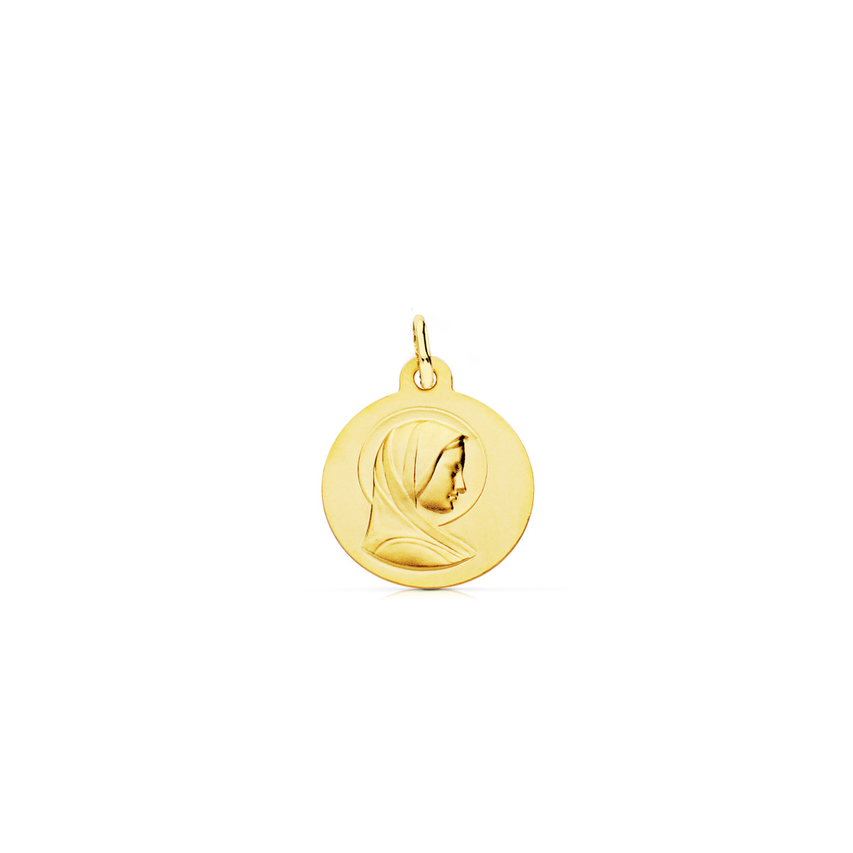 9K MEDALLA ORO AMARILLO MARIA FRANCESA 16 MM LIGERA