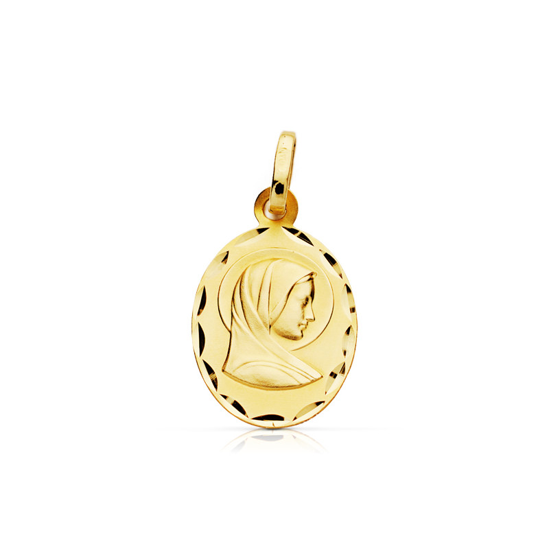 9K MEDALLA ORO AMARILLO REDONDA VIRGEN MARIA EN ORO AMARILLO 19X11MM