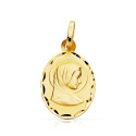 9K MEDALLA ORO AMARILLO REDONDA VIRGEN MARIA EN ORO AMARILLO 19X11MM