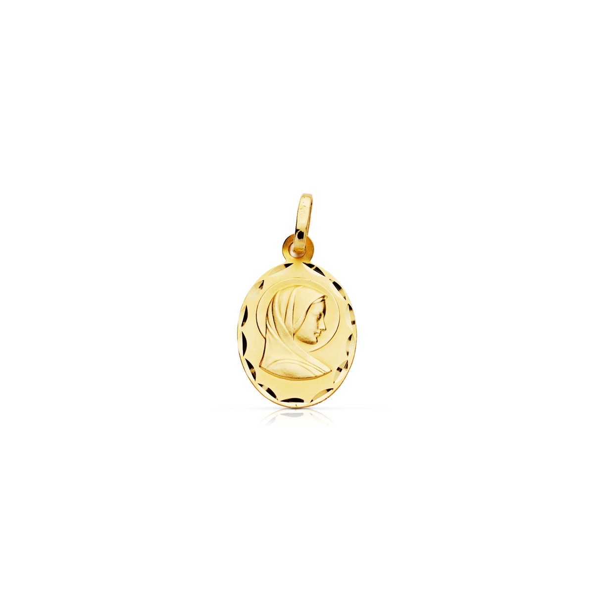 9K MEDALLA ORO AMARILLO REDONDA VIRGEN MARIA EN ORO AMARILLO 19X11MM