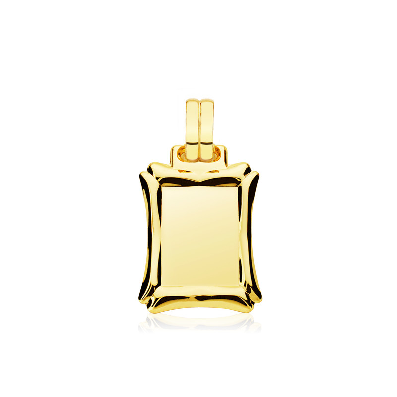 9K PLACA CHAPA RECTANGULAR ORO AMARILLO 9K 20X16 MM