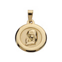 9K MEDALLA ORO AMARILLO VIRGEN NIÑA CERCO LISO 18 MM