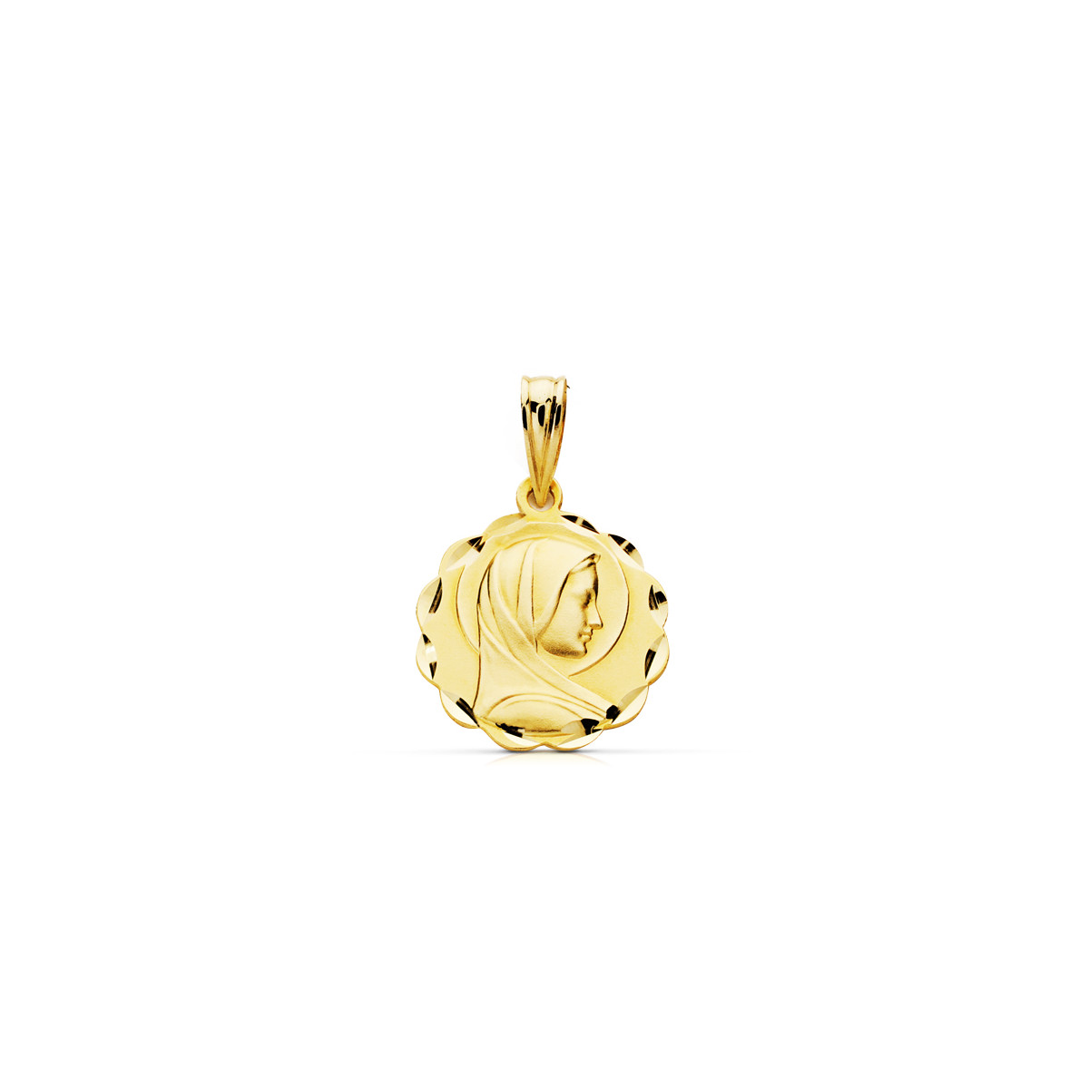 9K MEDALLA ORO AMARILLO VIRGEN MARIA 9K 17 MM
