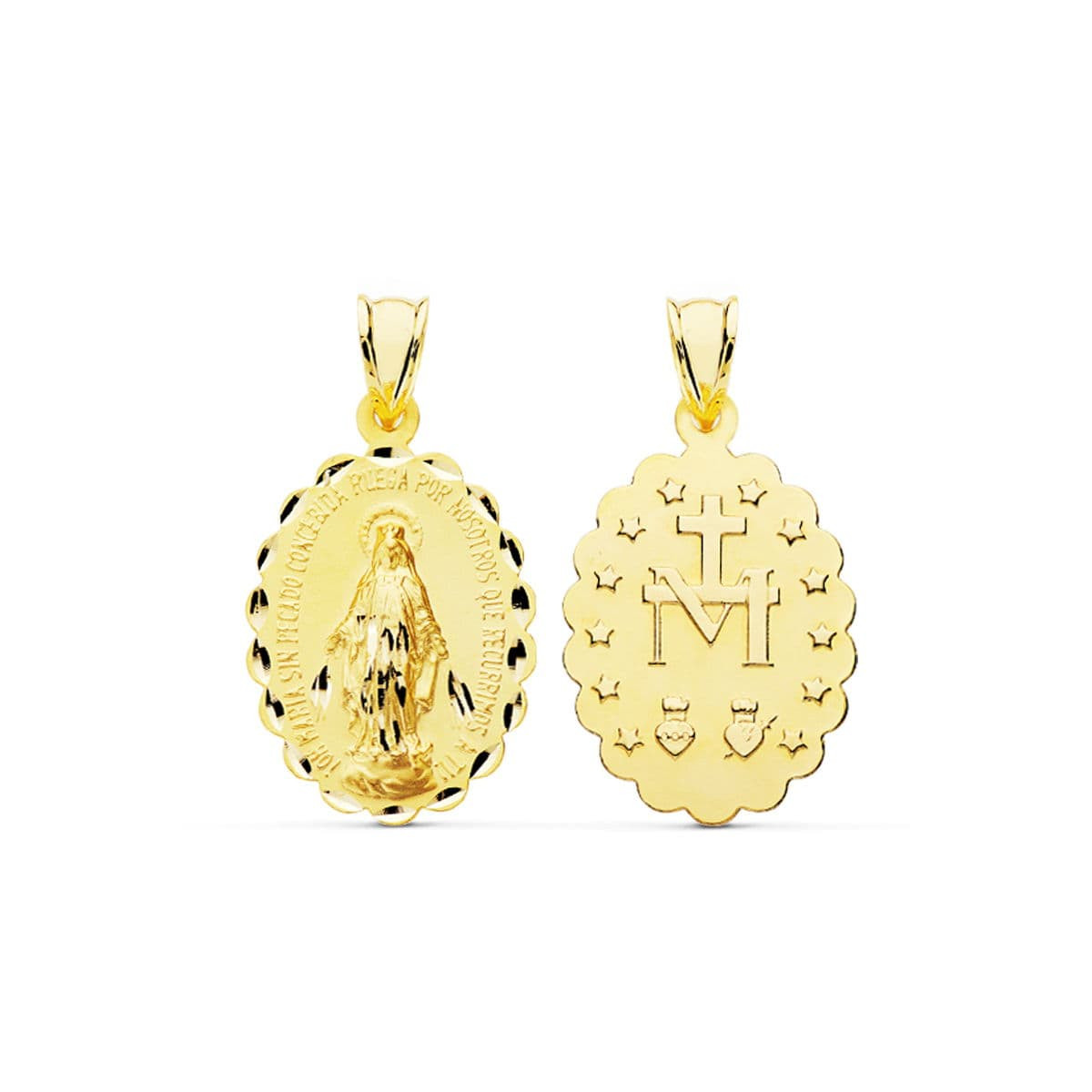 9K MEDALLA ORO AMARILLO VIRGEN MILAGROSA 28X18 MM