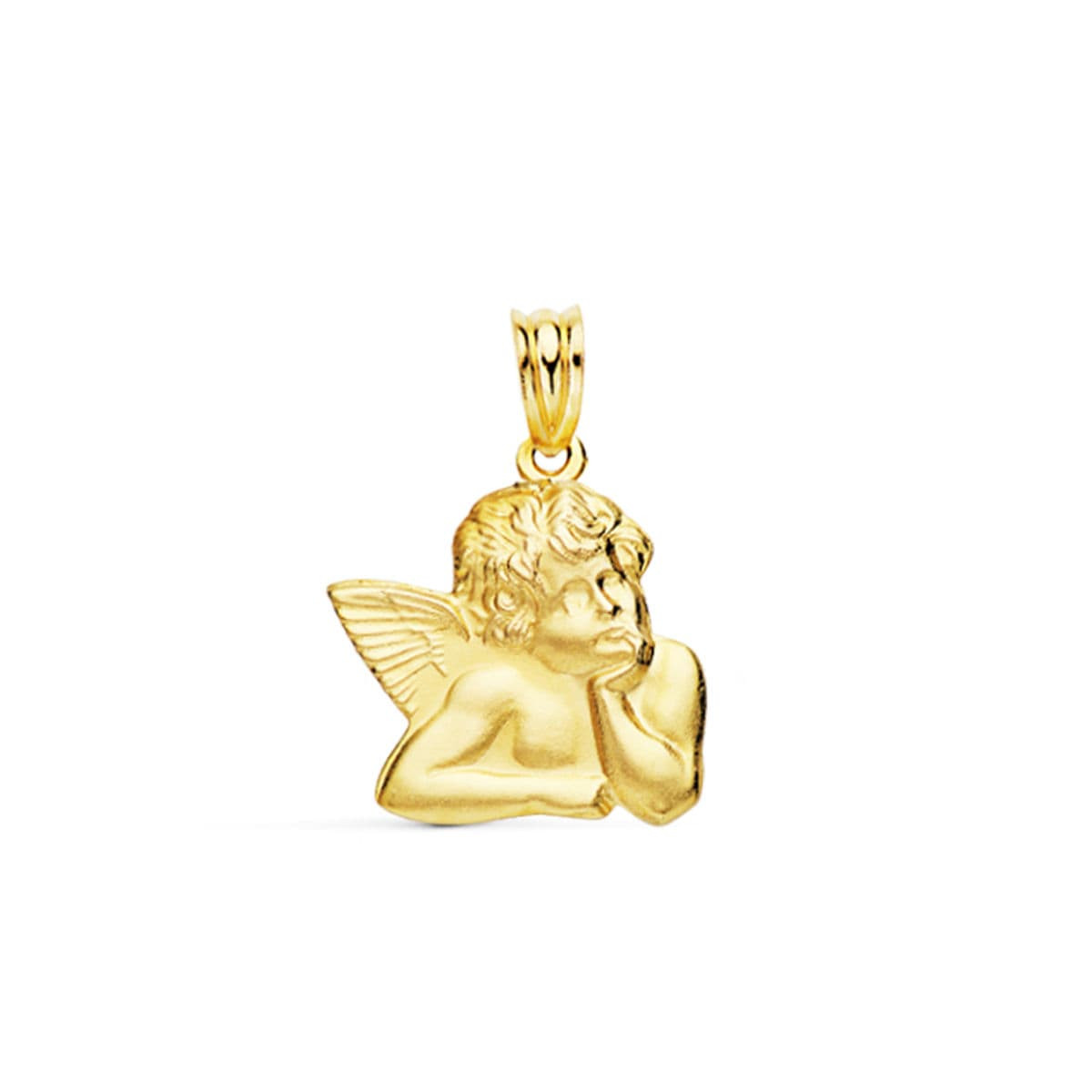 9K MEDALLA ORO AMARILLO ANGELITO BURLON SILUETA 20X17 MM