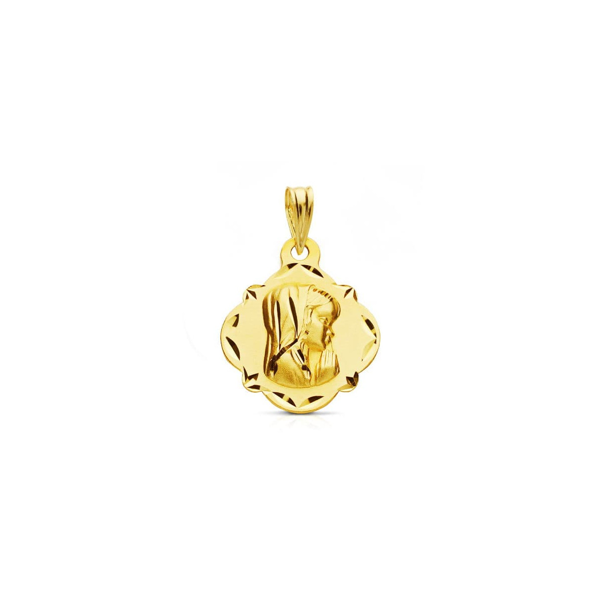 9K MEDALLA ORO AMARILLO VIRGEN NIÑA 19X16 MM