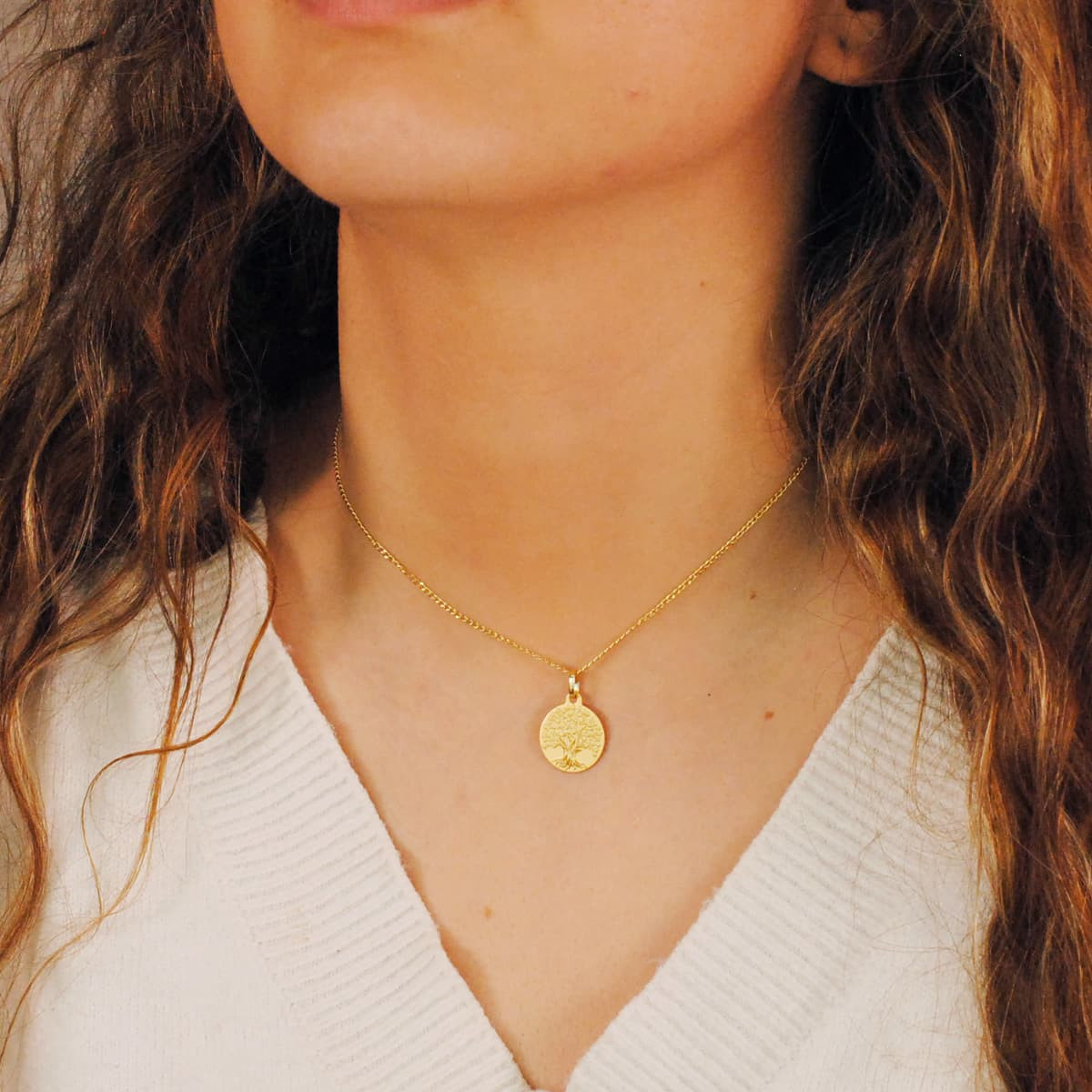 9K MEDALLA ORO AMARILLO ARBOL DE LA VIDA 16 MM 1.80GRS
