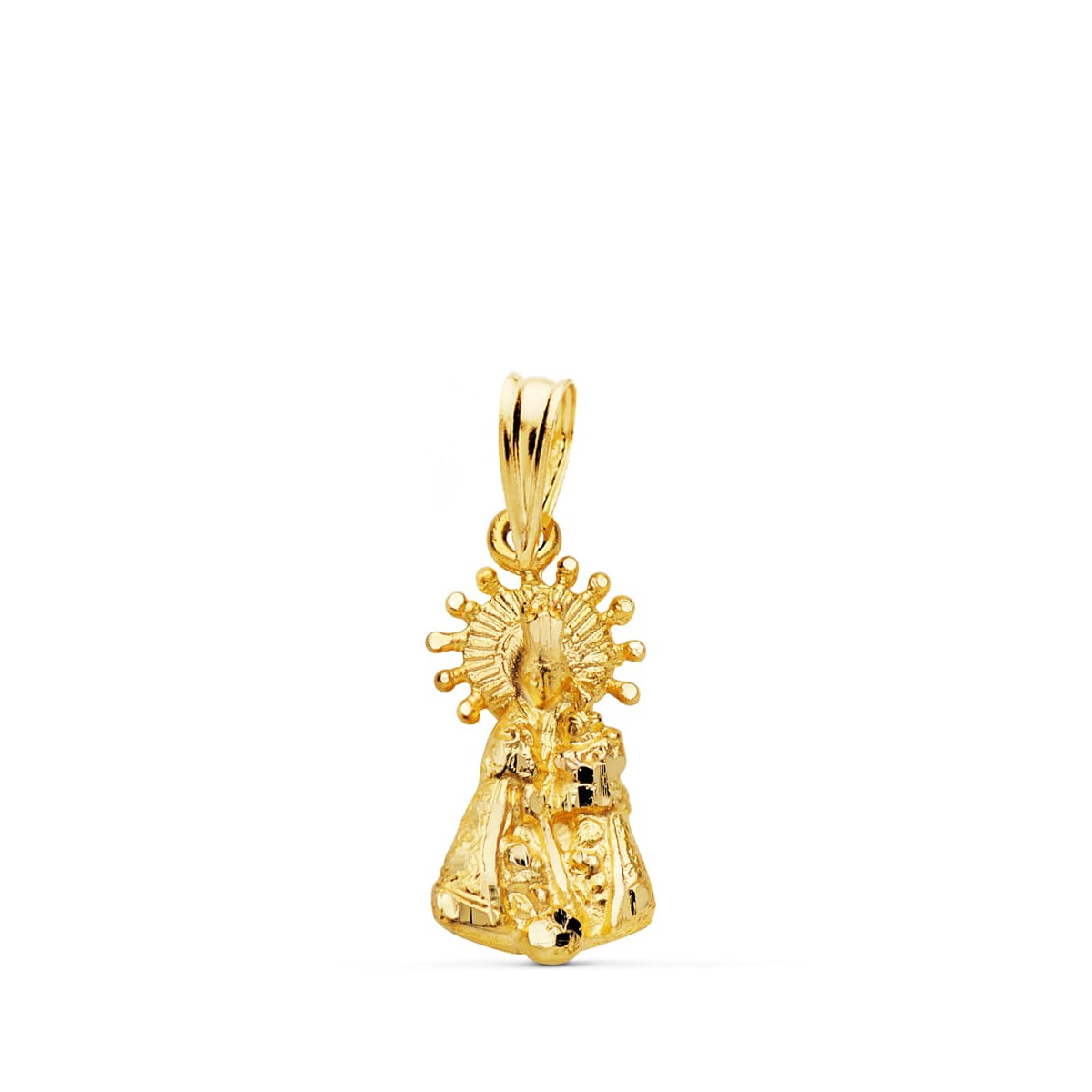 9K MEDALLA SILUETA ORO AMARILLO VIRGEN DE LOS DESAMPARADOS 17X9 MM