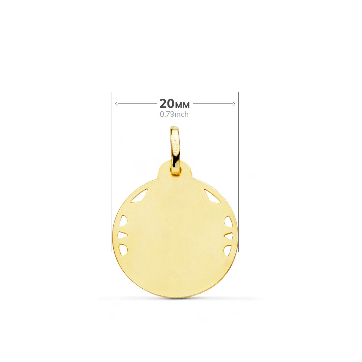 9K MEDALLA ORO AMARILLO VIRGEN DEL CARMEN CALADA HELICE 20 MM