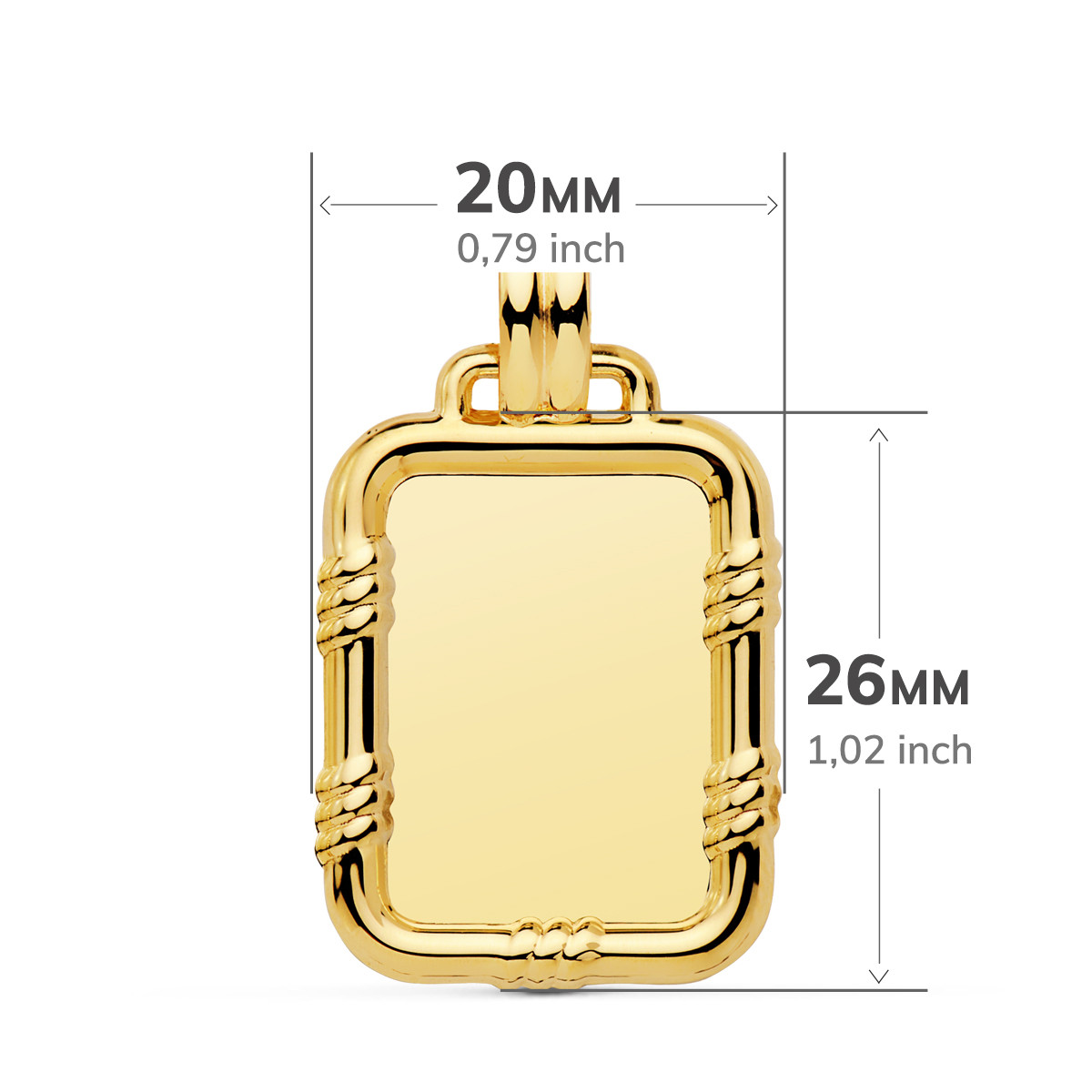 9K CHAPA LABRADA 30 X 22 MM 2.60 1.55 GRS