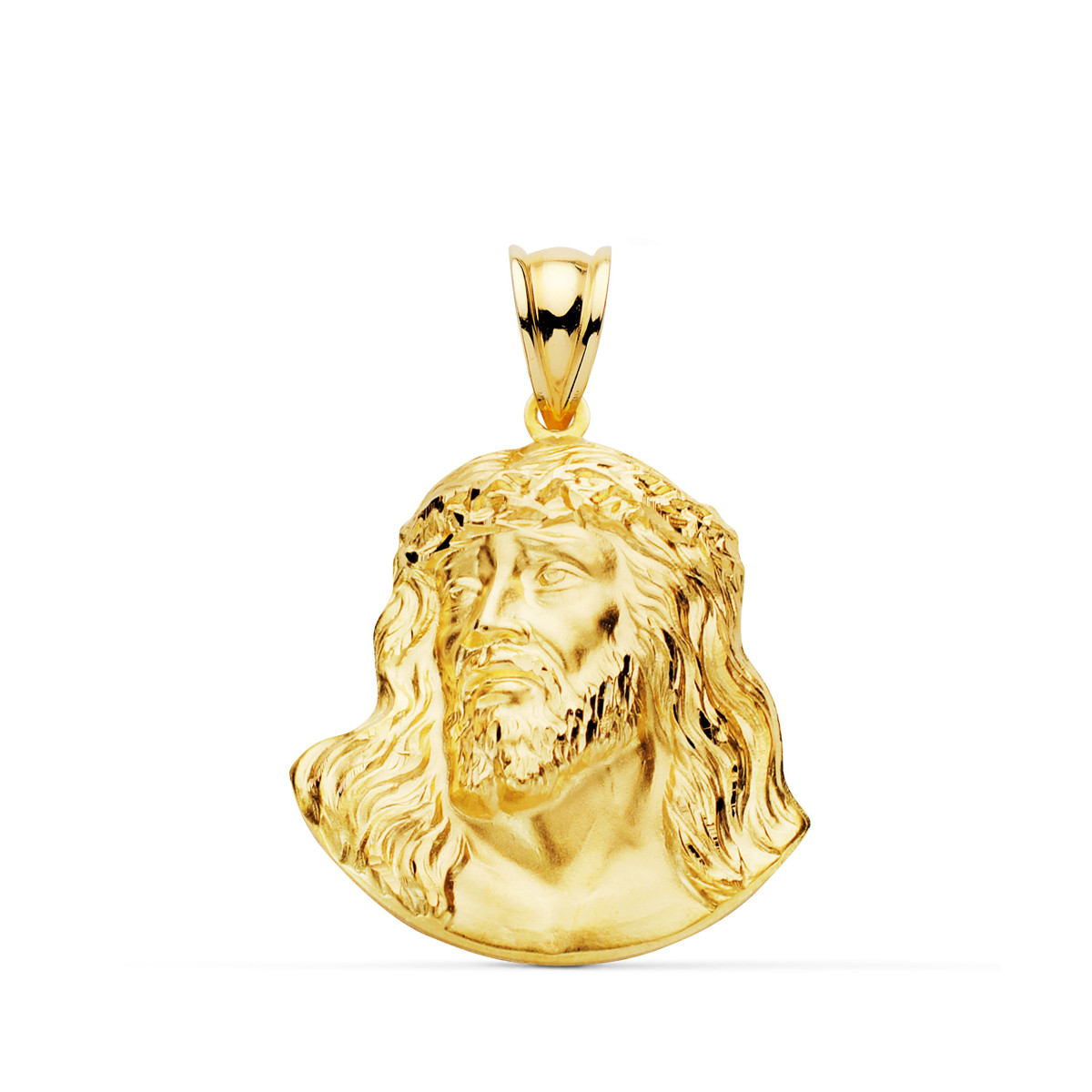 9K CRISTO SANTO ROSTRO ORO AMARILLO 27X22 MM