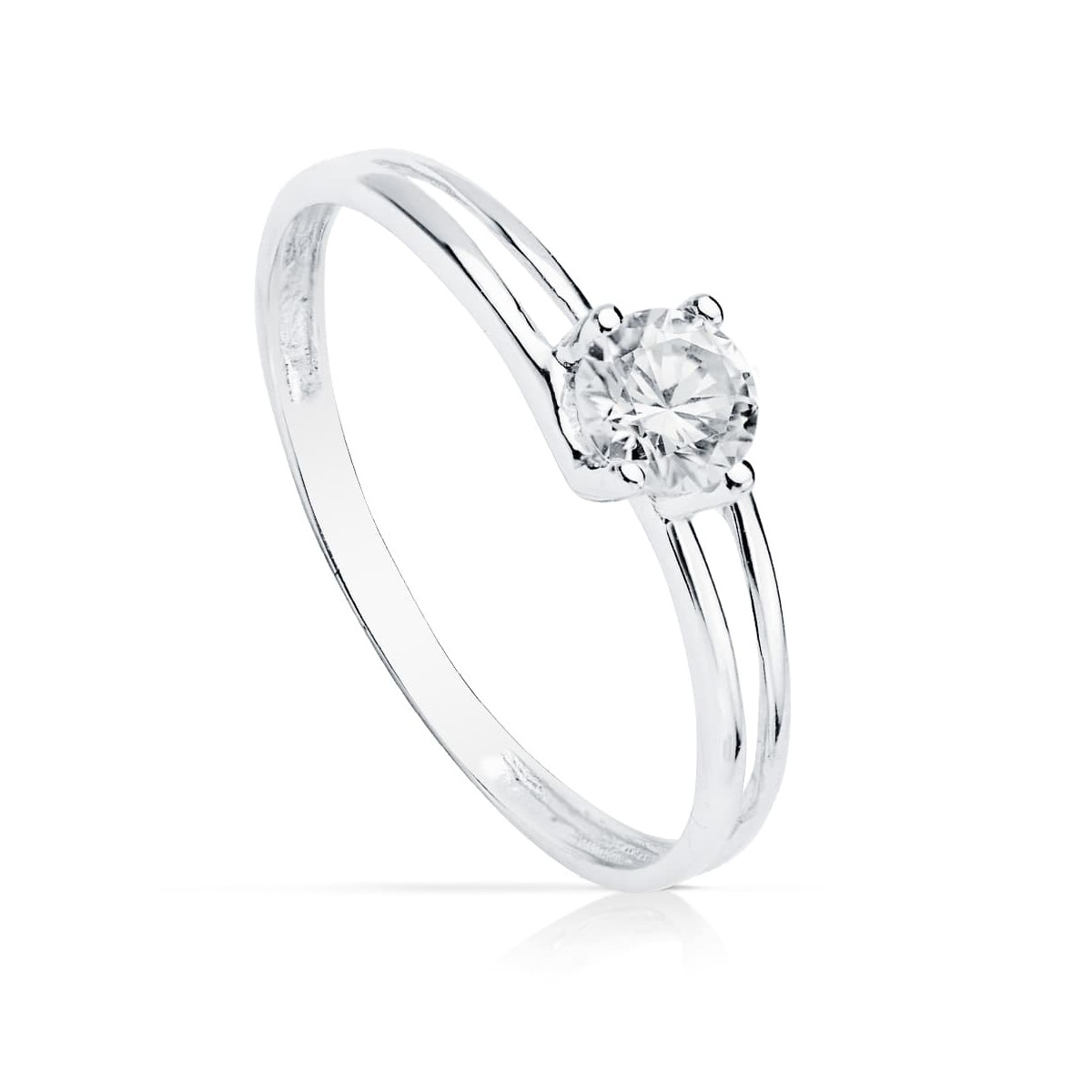 18K SOLITARIO ORO BLANCO CIRCONITA 4.5 MM
