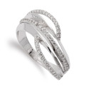 18K SORTIJA ORO BLANCO CON CIRCONITAS. ANCHO: 10 MM 18K SORTIJA ORO BLANCO CON CIRCONITAS. ANCHO: 10 MM