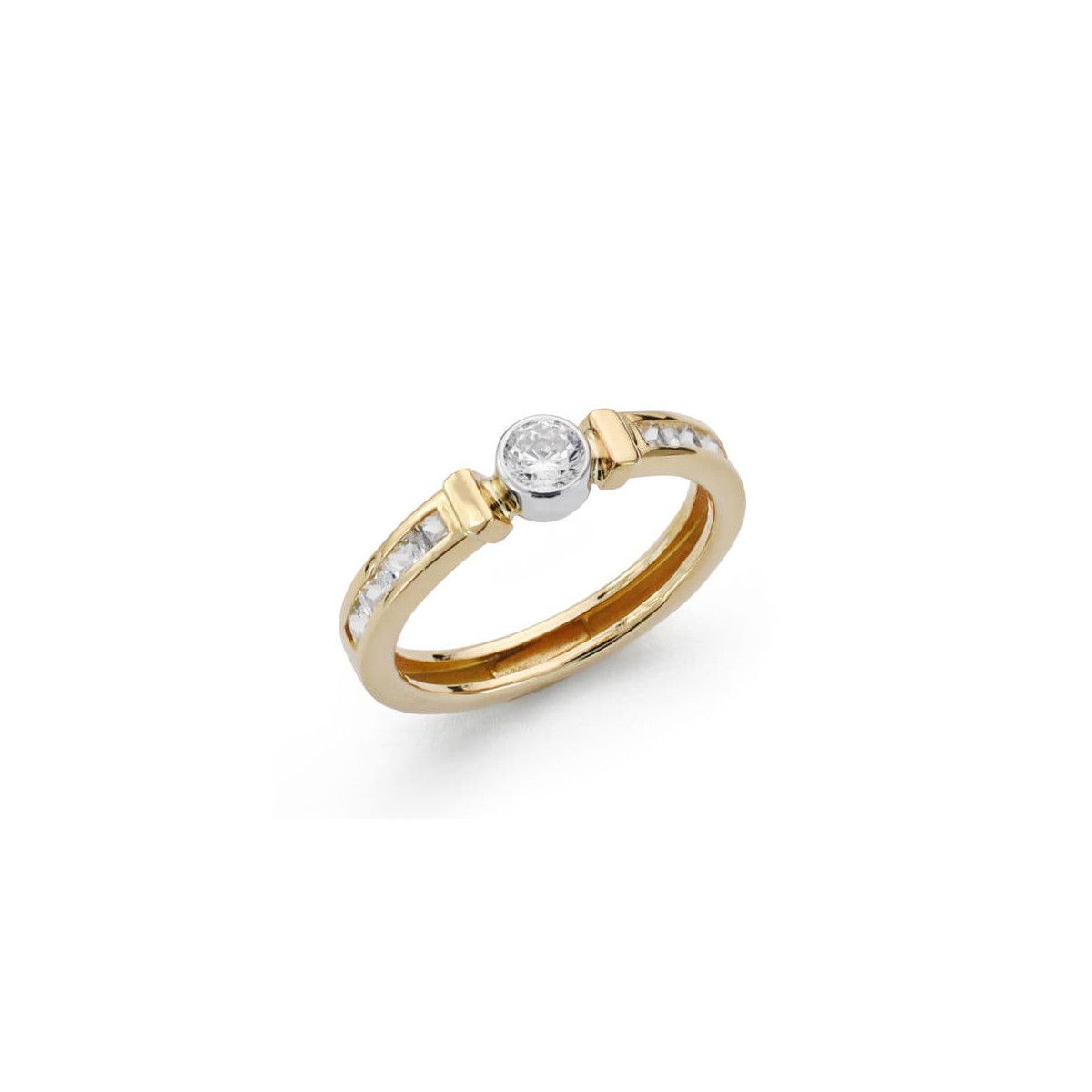18K SORTIJA BICOLOR CIRCONITAS