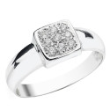 18K SORTIJA ORO BLANCO MACIZA CON CIRCONITA 7 MM