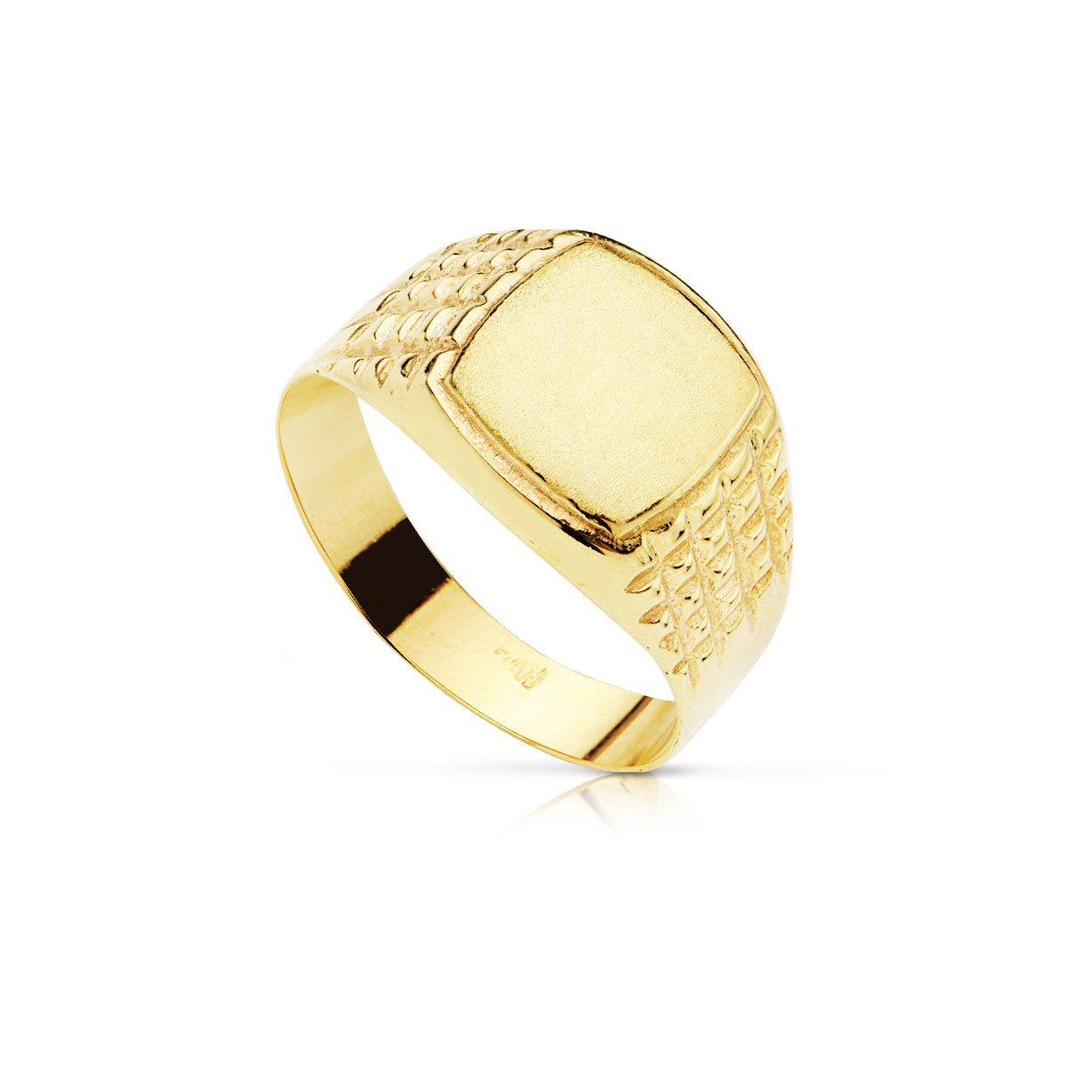 18K SELLO ORO AMARILLO HUECO RECTANGULAR ZONA GRADADO: 10X9 MM