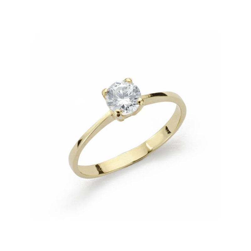 18K SOLITARIO ORO AMARILLO CIRCONITA 4.5 MM