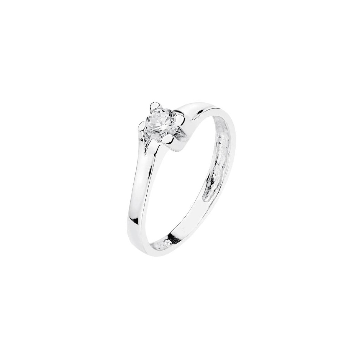 18K SOLITARIO ORO BLANCO CIRCONITA 5 MM