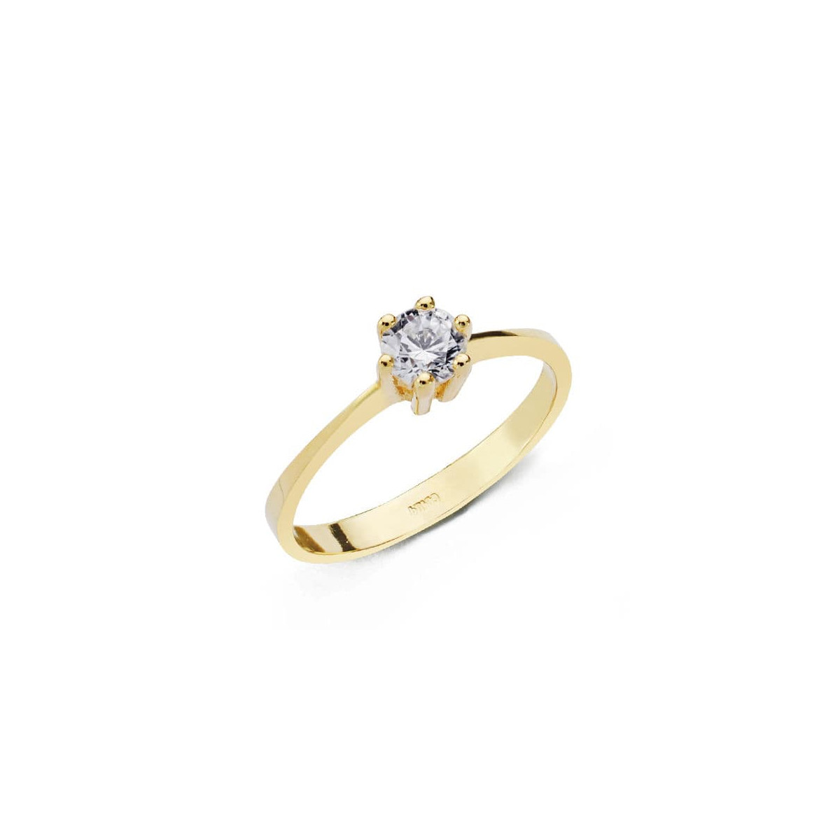 18K SOLITARIO ORO AMARILLO CIRCONITA 4.5 MM