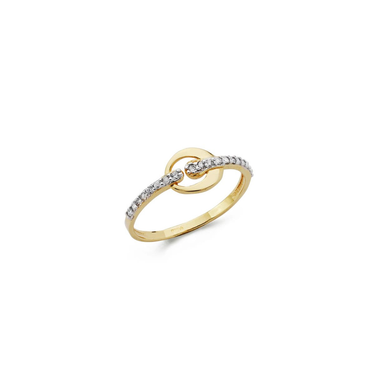 18K SORTIJA ORO BICOLOR CON CIRCONITAS. ANCHO: 7,5 MM