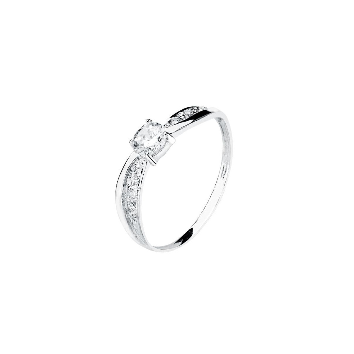 18K SOLITARIO ORO BLANCO CIRCONITA 4 MM