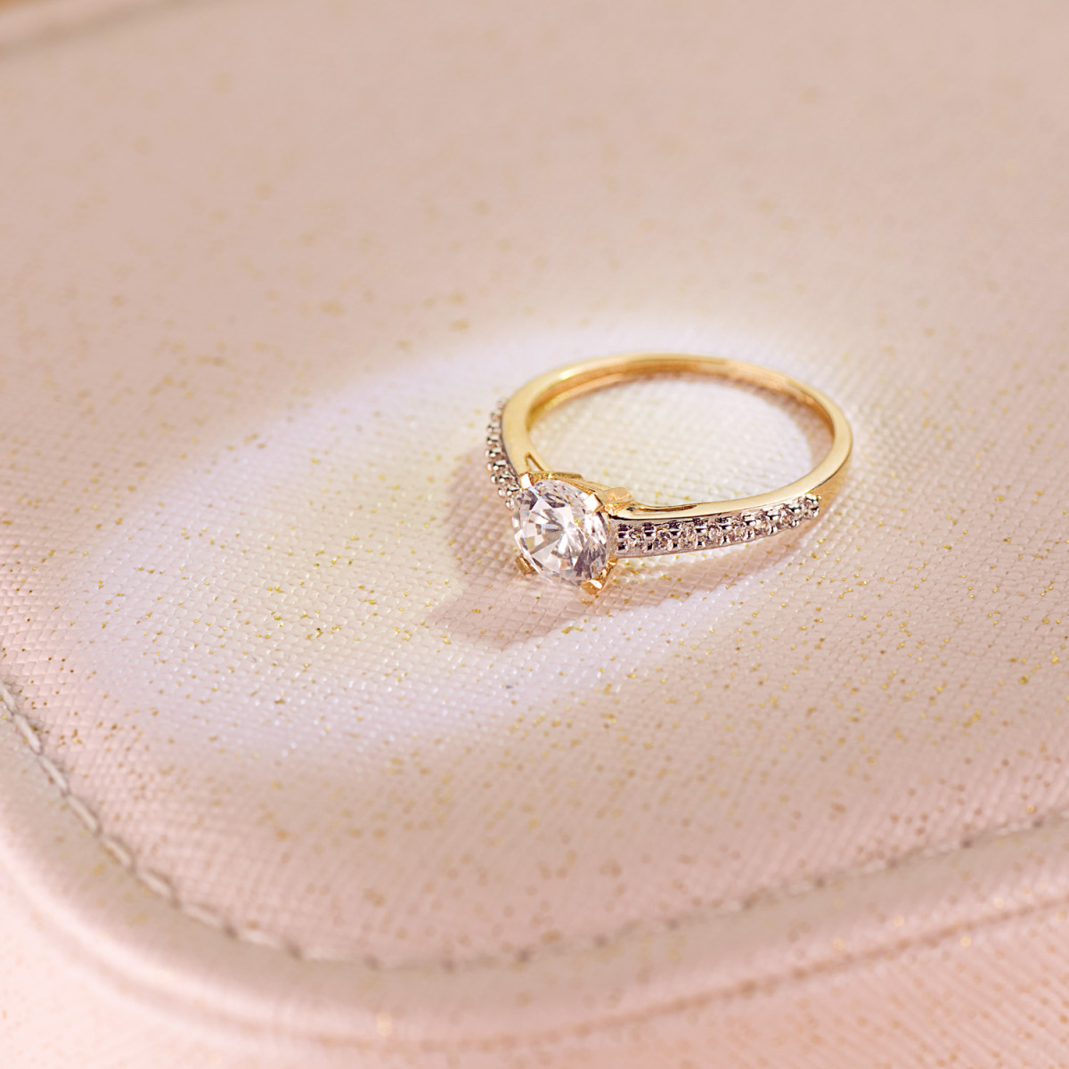 18K SOLITARIO ORO BICOLOR CIRCONITA 6 MM