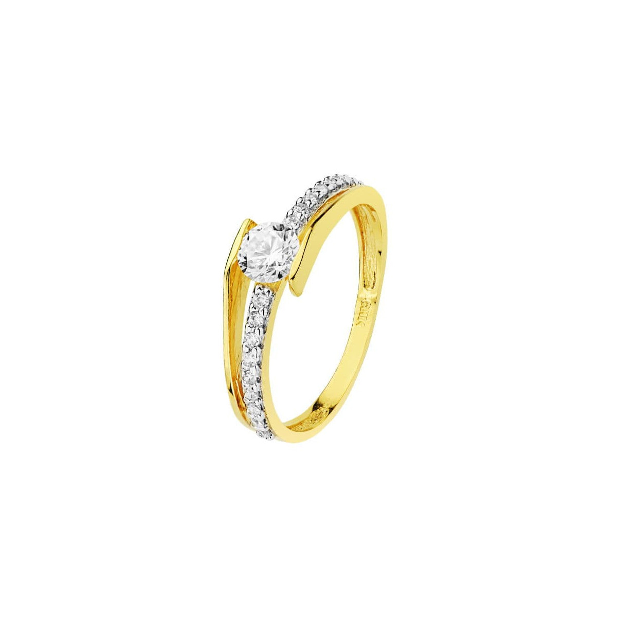 18K SOLITARIO ORO BICOLOR CIRCONITA 6 MM