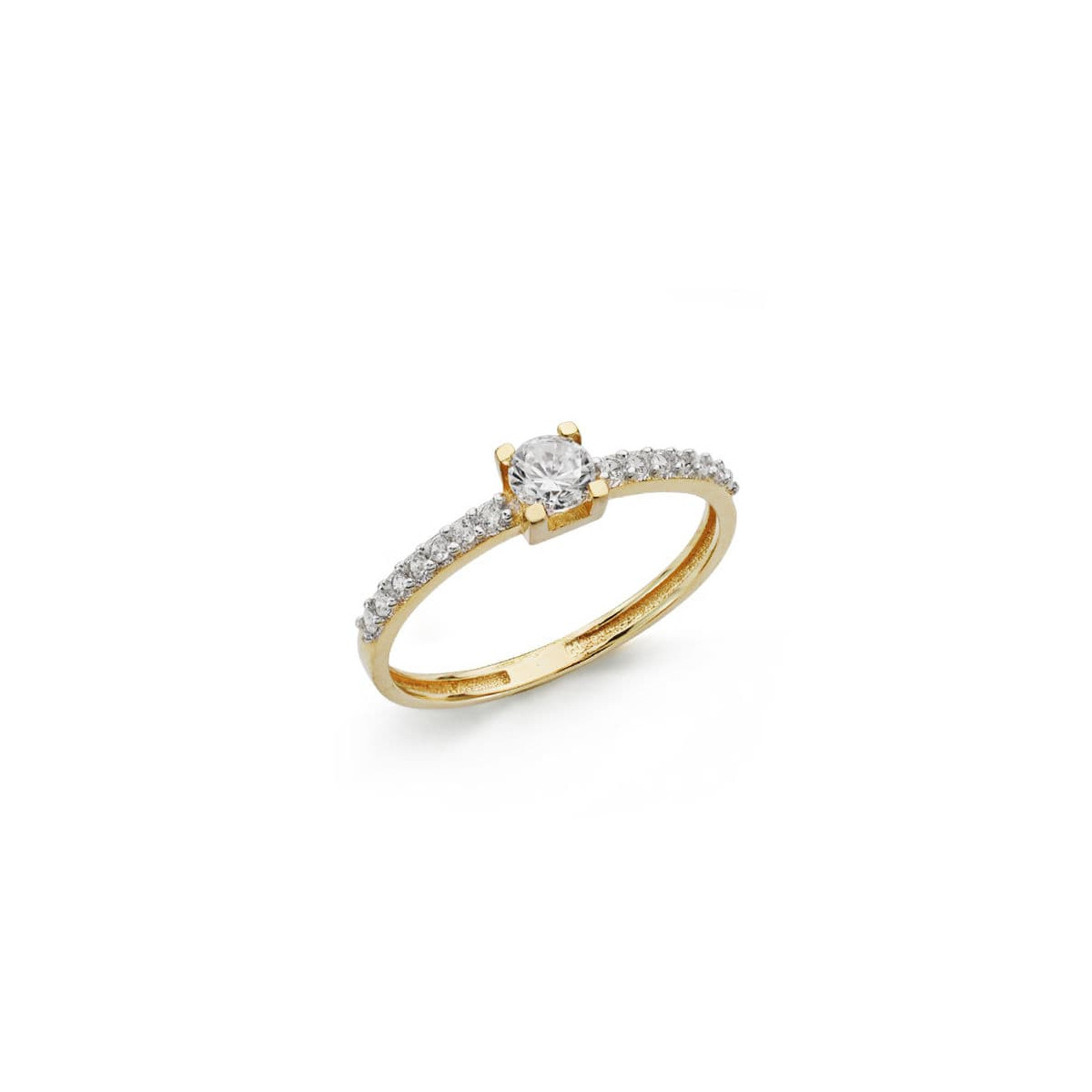 18K SOLITARIO ORO AMARILLO CIRCONITA 4 MM