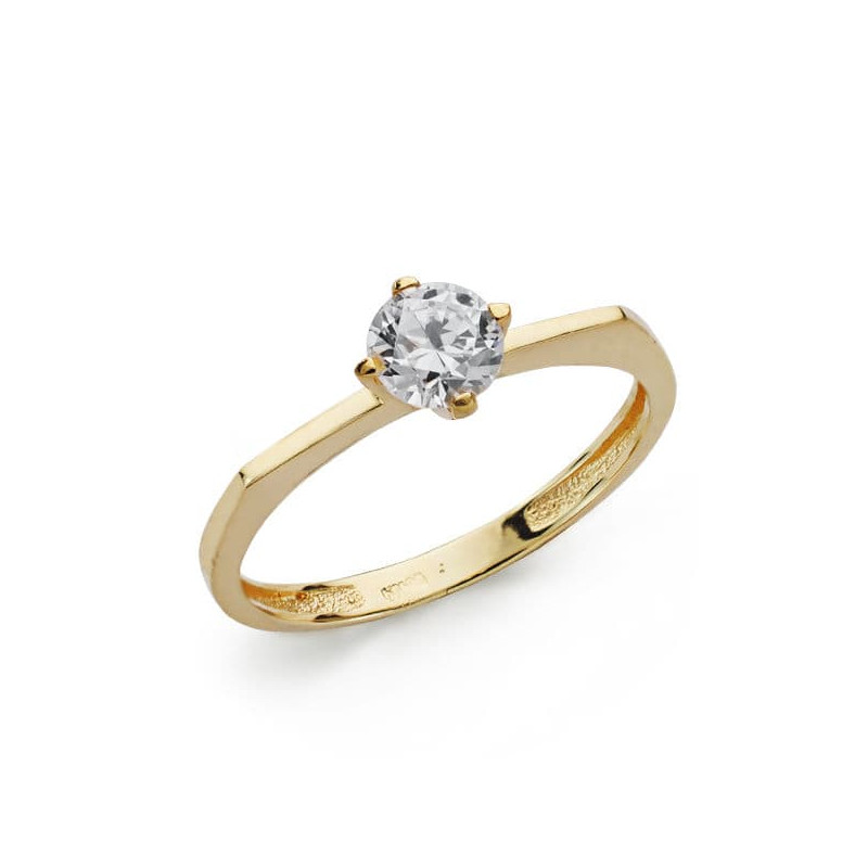 18K SOLITARIO ORO AMARILLO CIRCONITA 5 MM