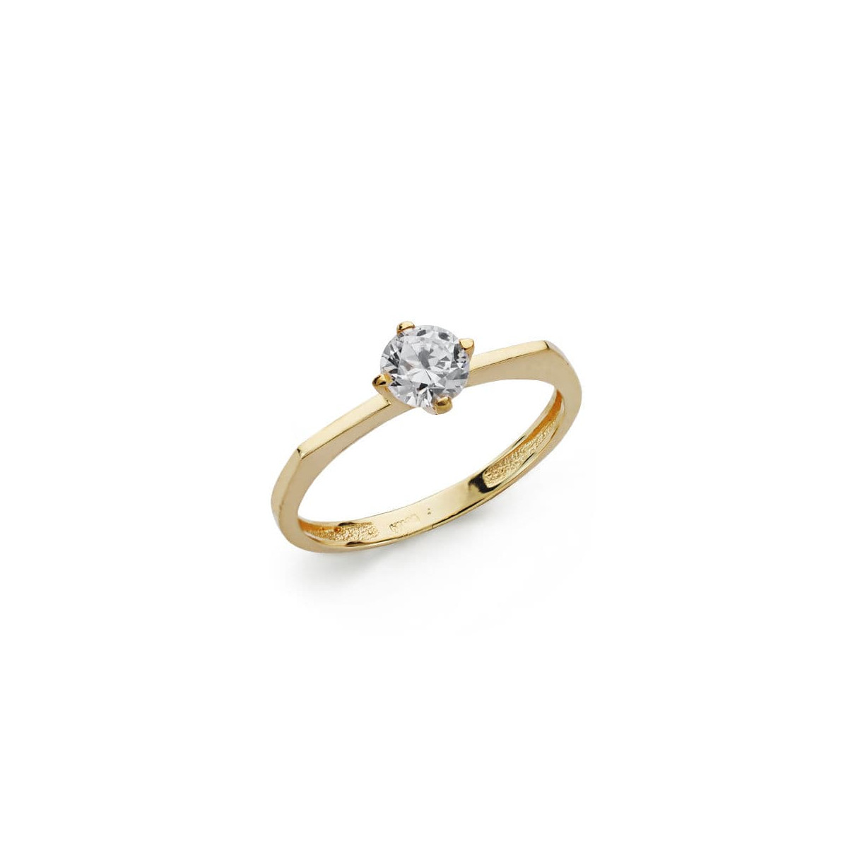 18K SOLITARIO ORO AMARILLO CIRCONITA 5 MM