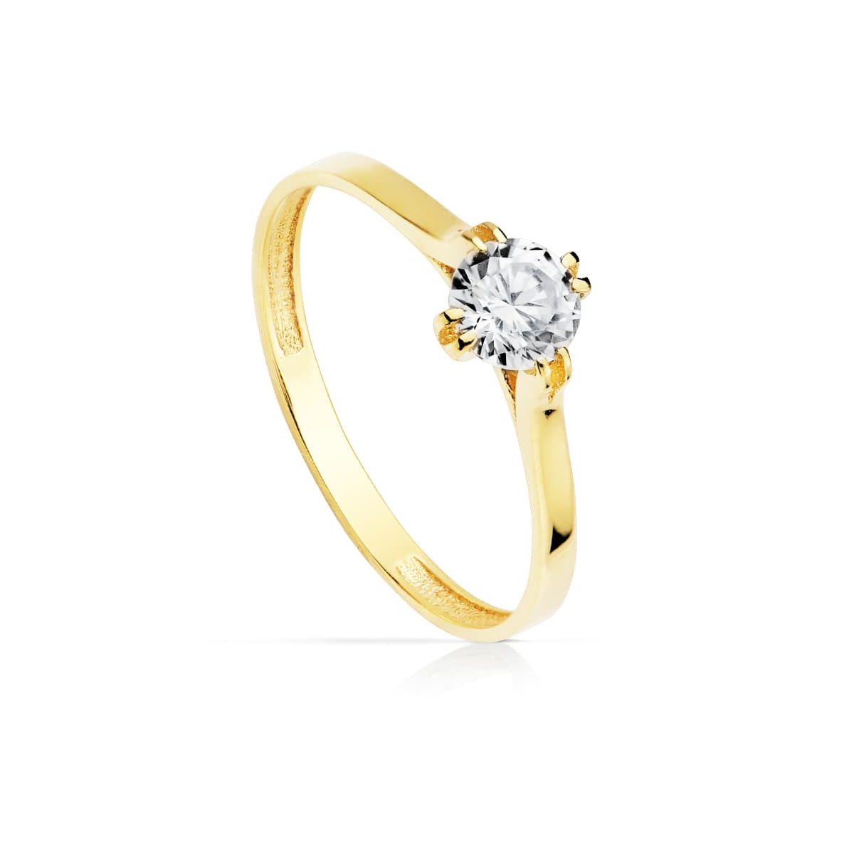18K SOLITARIO ORO AMARILLO CIRCONITA 5 MM