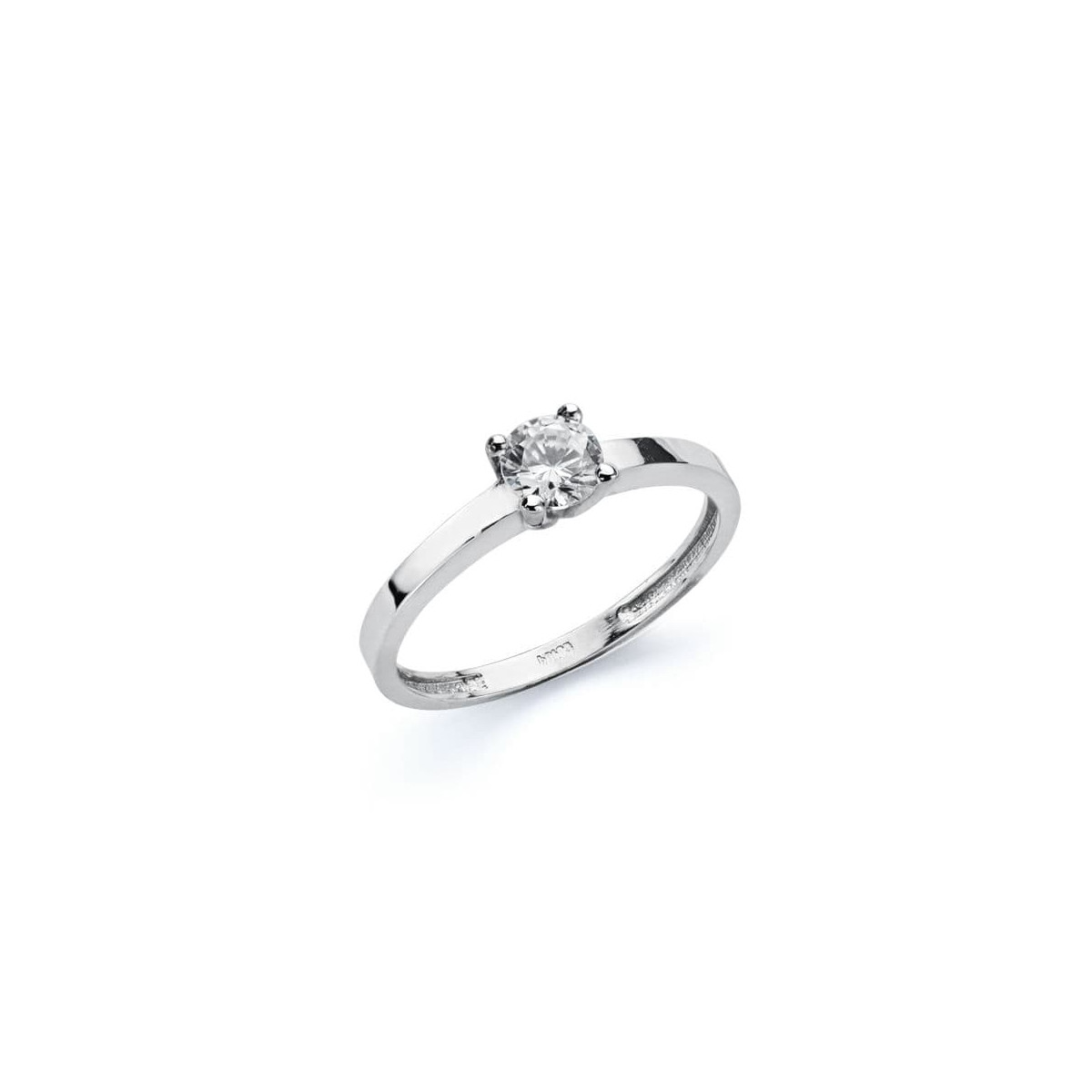 18K SOLITARIO ORO BLANCO 4 MM