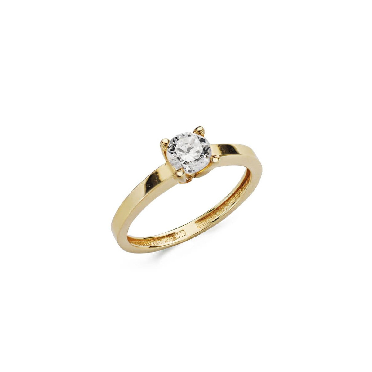 18K SOLITARIO ORO AMARILLO CIRCONITA 5.5 MM