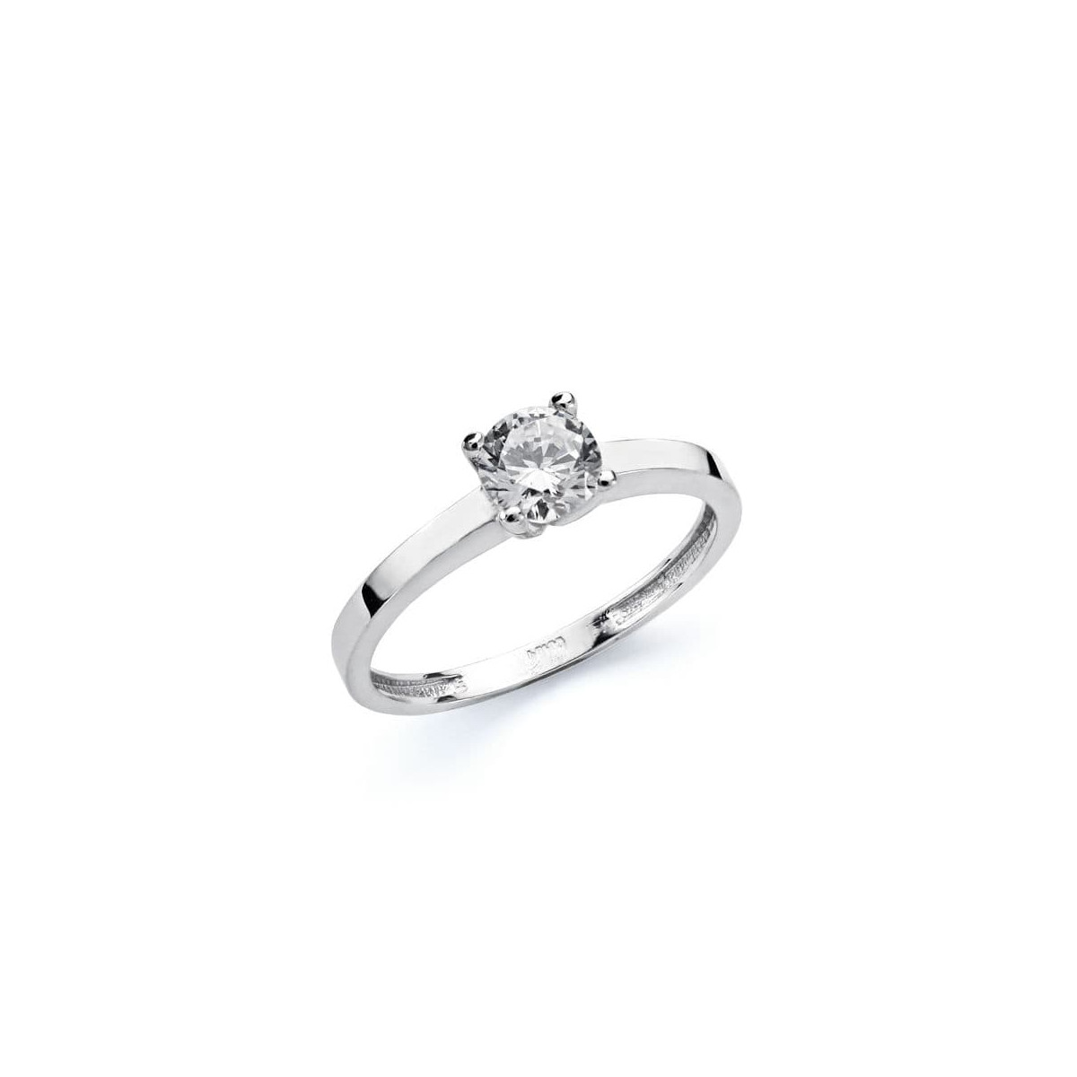 18K SOLITARIO ORO BLANCO CIRCONITA 5.5 MM