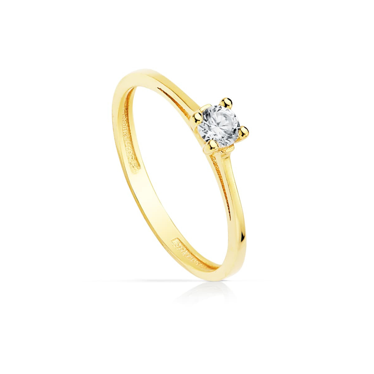 18K SOLITARIO ORO AMARILLO CIRCONITA 3.5 MM