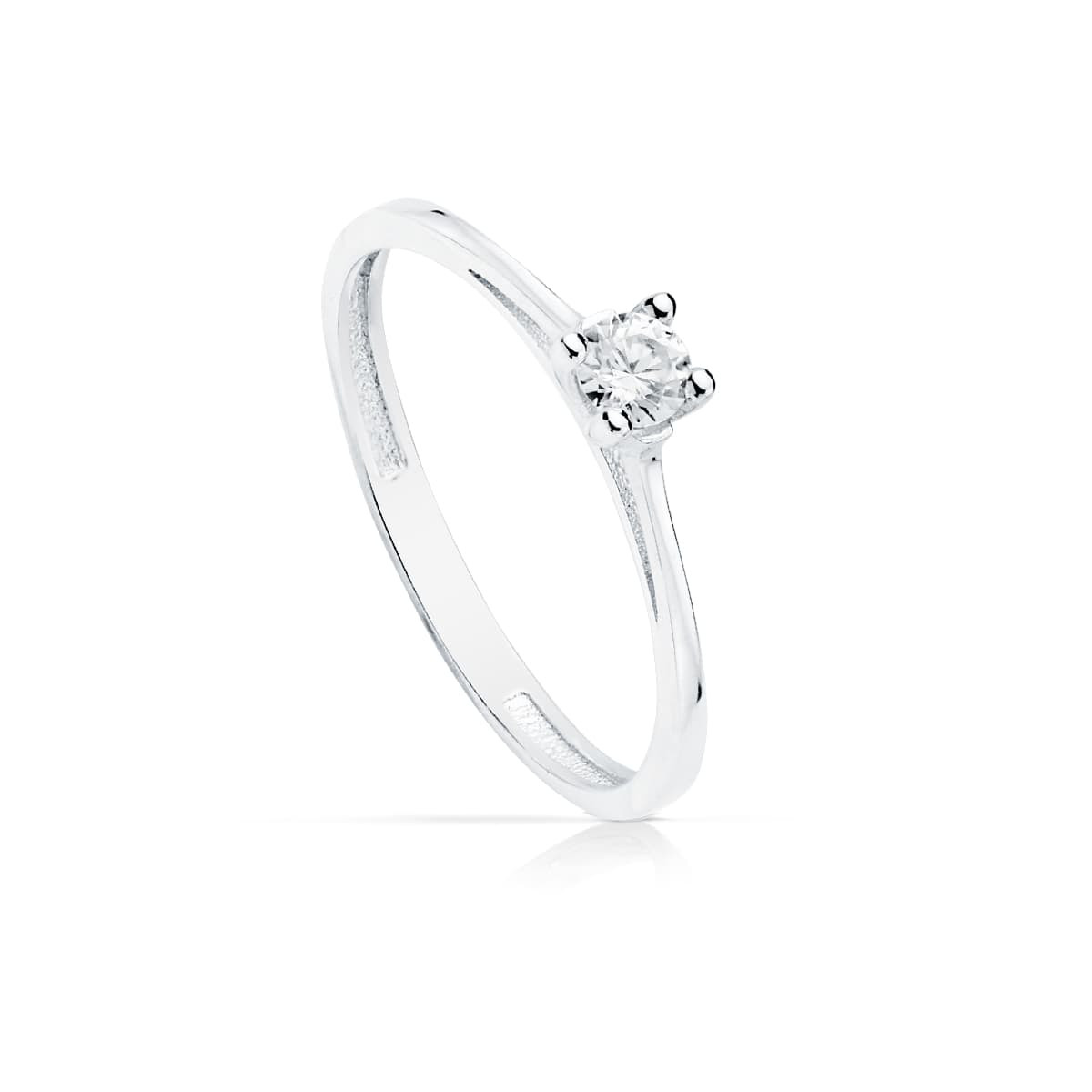 18K SOLITARIO ORO BLANCO CIRCONITA 3.5 MM