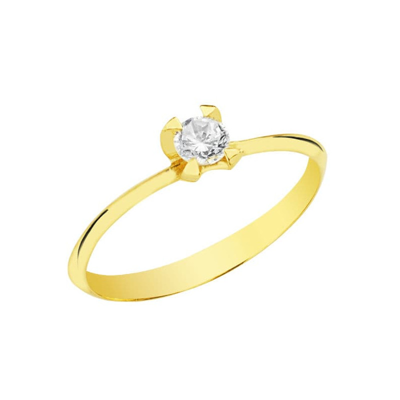 18K SOLITARIO ORO AMARILLO CON CIRCONITA 3,5 MM.